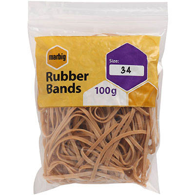 Image for MARBIG RUBBER BANDS SIZE 34 100G from Emerald Office Supplies Office National