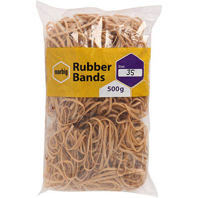 Image for MARBIG RUBBER BANDS SIZE 35 500G from Emerald Office Supplies Office National