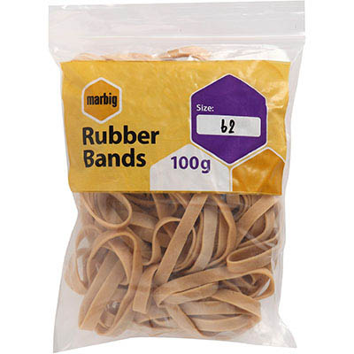 Image for MARBIG RUBBER BANDS SIZE 62 100G from Office National Sydney Stationery