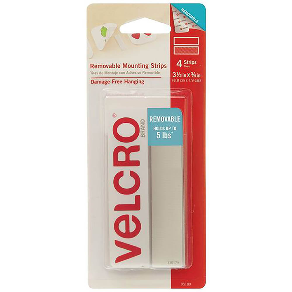Image for VELCRO BRAND® REMOVABLE MOUNTING STRIPS 88 X 19MM WHITE PACK 4 from Office National Barossa