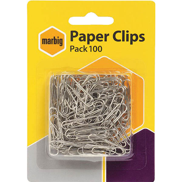 Image for MARBIG PAPER CLIP SMALL 28MM PACK 100 from Chris Humphrey Office National