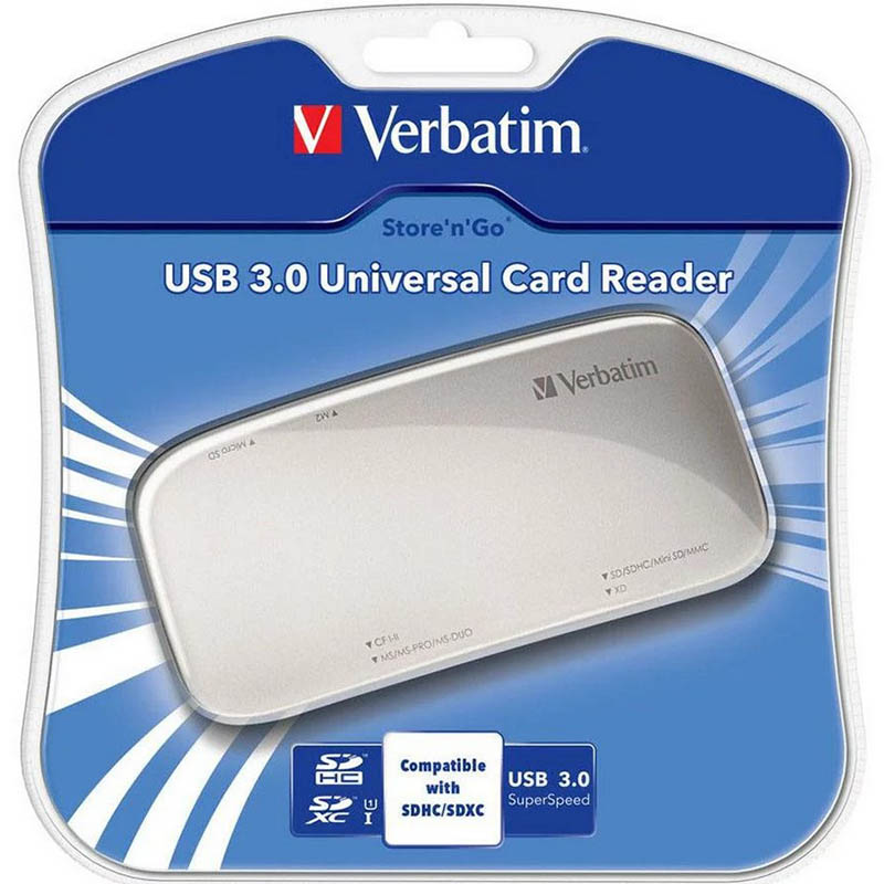 Image for VERBATIM UNIVERSAL CARD READER USB 3.0 SILVER from Two Bays Office National