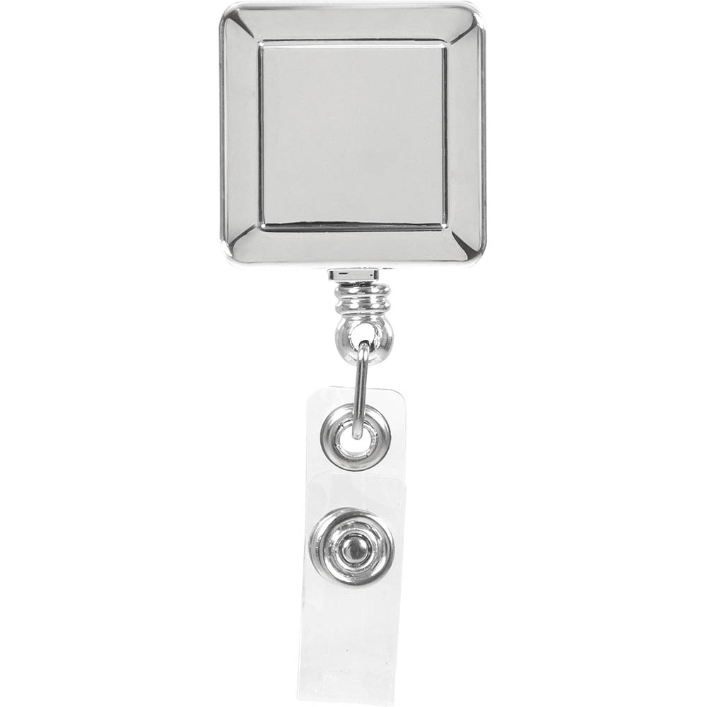 Image for REXEL ID HEAVY RETRACTABLE ID CARD HOLDER REEL CHROME from OFFICE NATIONAL CANNING VALE