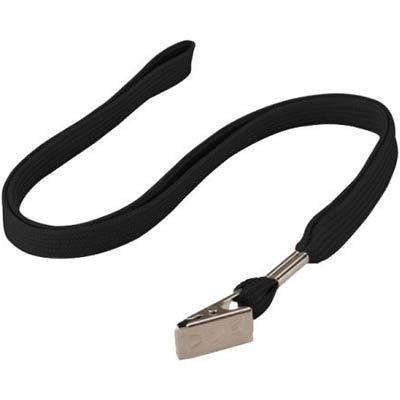 Image for REXEL LANYARD WITH ALLIGATOR CLIP BLACK PACK 10 from Discount Office National