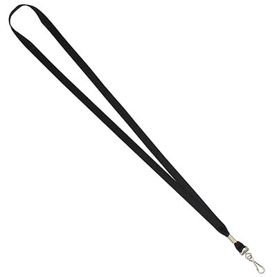 Image for REXEL ID LANYARD FLAT STYLE WITH SWIVEL CLIP BLACK PACK 10 from Surry Office National