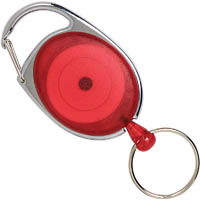 rexel id retractable snap lock key holder reel red hangsell