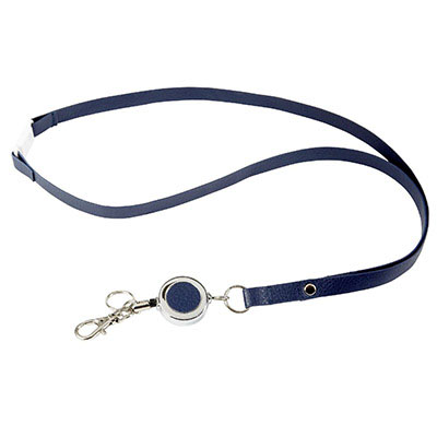 Image for REXEL ID LANYARD WITH BADGE LEATHERETTE NAVY BLUE from Emerald Office Supplies Office National
