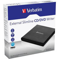 verbatim external slimline mobile cd/dvd writer