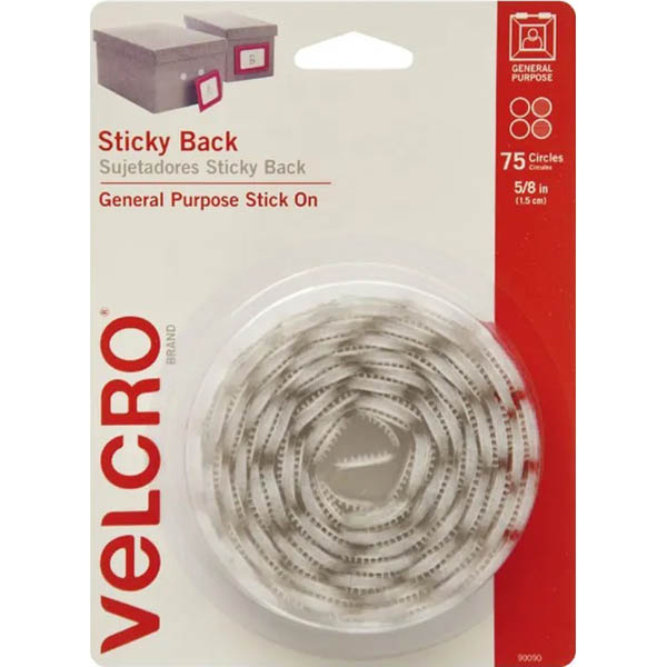 Image for VELCRO BRAND® STICK-ON HOOK AND LOOP DOTS 16MM WHITE PACK 75 from Office National Barossa