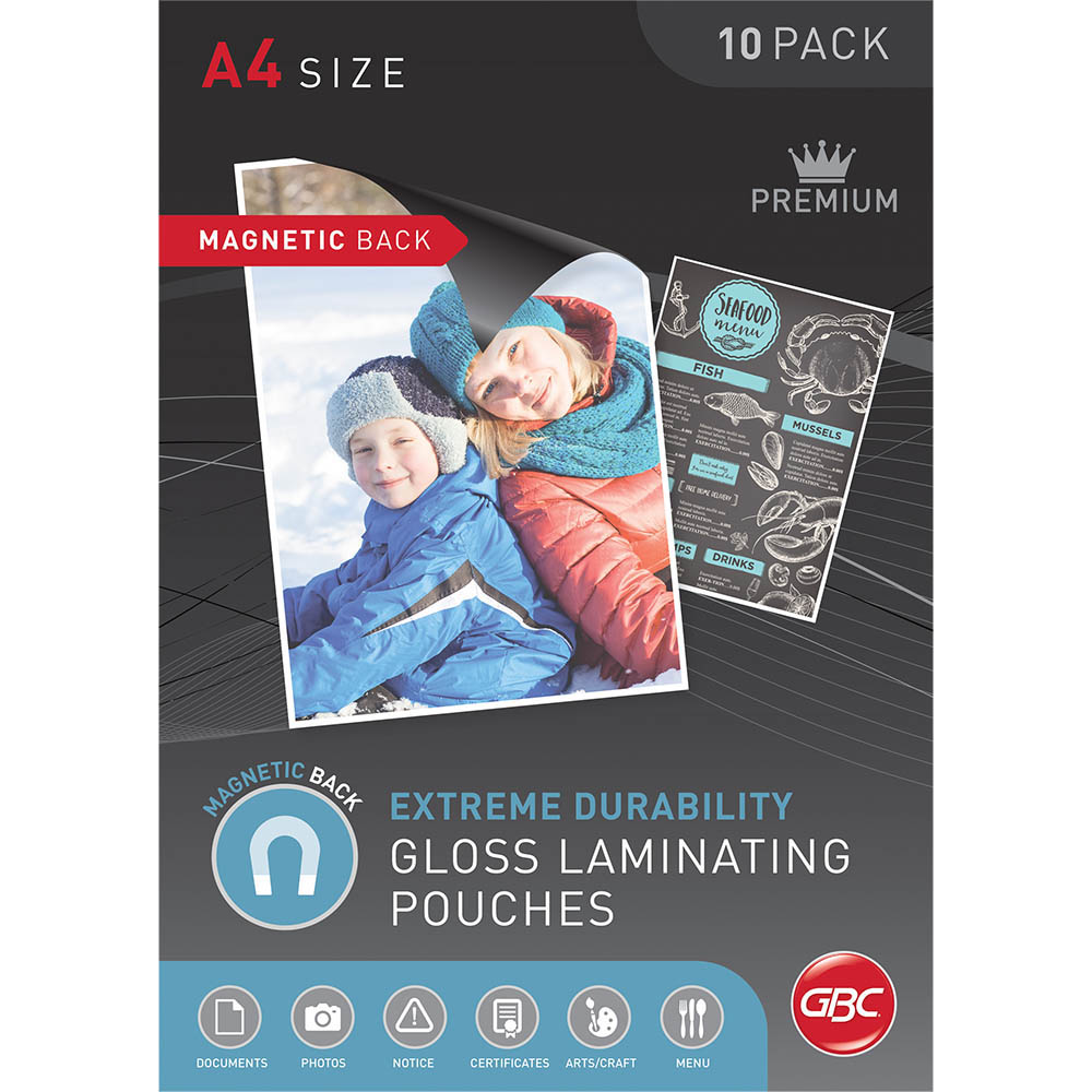 Image for GBC MAGNETIC LAMINATING POUCH 175 MICRON A4 CLEAR BOX 10 from Aztec Office National