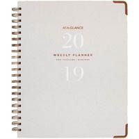 at-a-glance 2020 signature collection wirebound weekly planner a5 cream linen