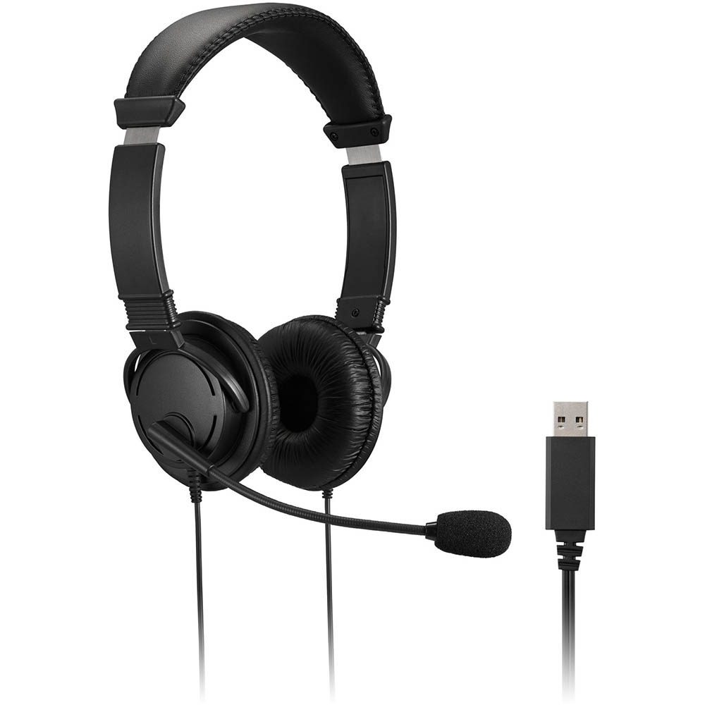 Image for KENSINGTON CLASSIC HEADSET WITH MICROPHONE BLACK from Officebarn Office National