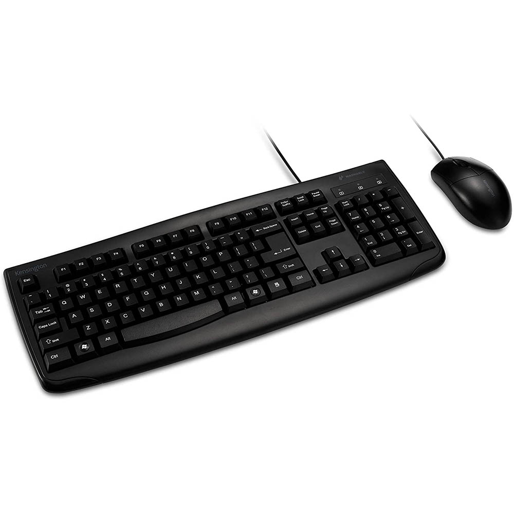 Image for KENSINGTON PRO FIT WIRED KEYBOARD AND MOUSE SET WASHABLE BLACK from Ezi Office Supplies Gold Coast Office National