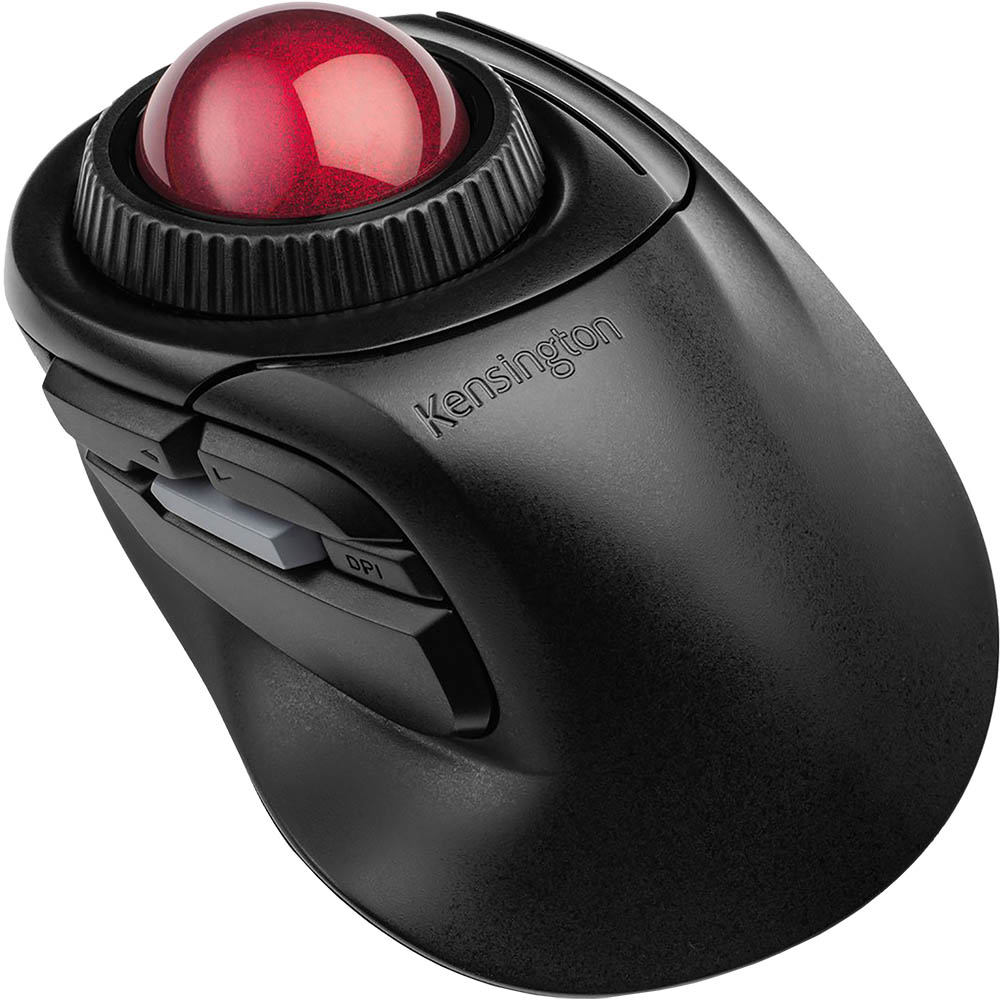 Image for KENSINGTON ORBIT FUSION TRACKBALL MOUSE WIRELESS BLACK/RED from Office National