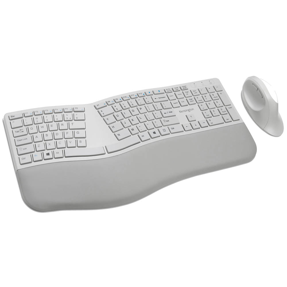 Image for KENSINGTON PRO FIT ERGO WIRELESS KEYBOARD AND MOUSE COMBO GREY from Surry Office National