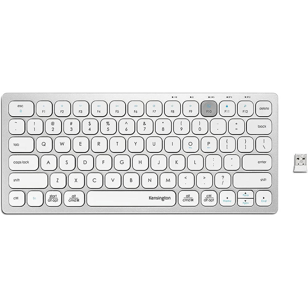 Image for KENSINGTON MULTI-DEVICE DUAL WIRELESS COMPACT KEYBOARD SILVER from Surry Office National