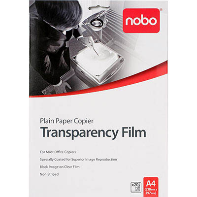 Image for NOBO PLAIN PAPER COPIER OHP TRANSPARENCY FILM 100 MICRON A4 BOX 20 from Aztec Office National