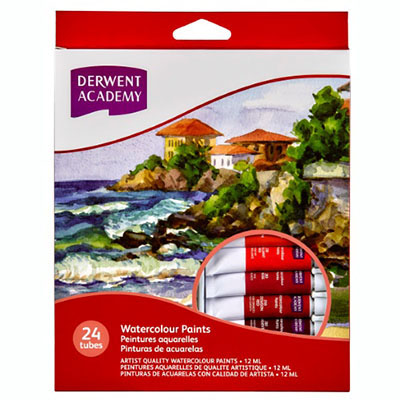 Image for DERWENT ACADEMY WATERCOLOUR PAINTS 12ML PACK 24 from Mackay Business Machines (MBM) Office National