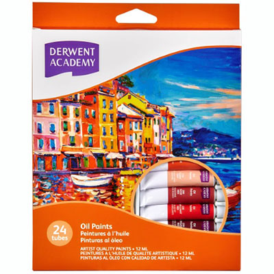 Image for DERWENT ACADEMY OIL PAINTS 12ML ASSORTED PACK 24 from Surry Office National