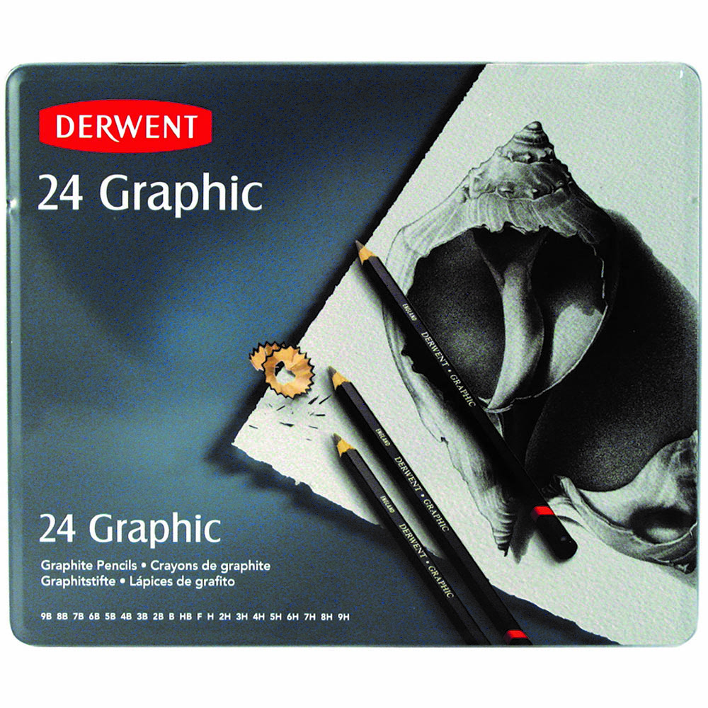 Image for DERWENT GRAPHIC PENCIL ALL GRADES TIN 24 from PaperChase Office National