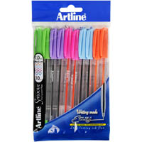 artline smoove ballpoint pen medium 1.0mm bright assorted pack 10