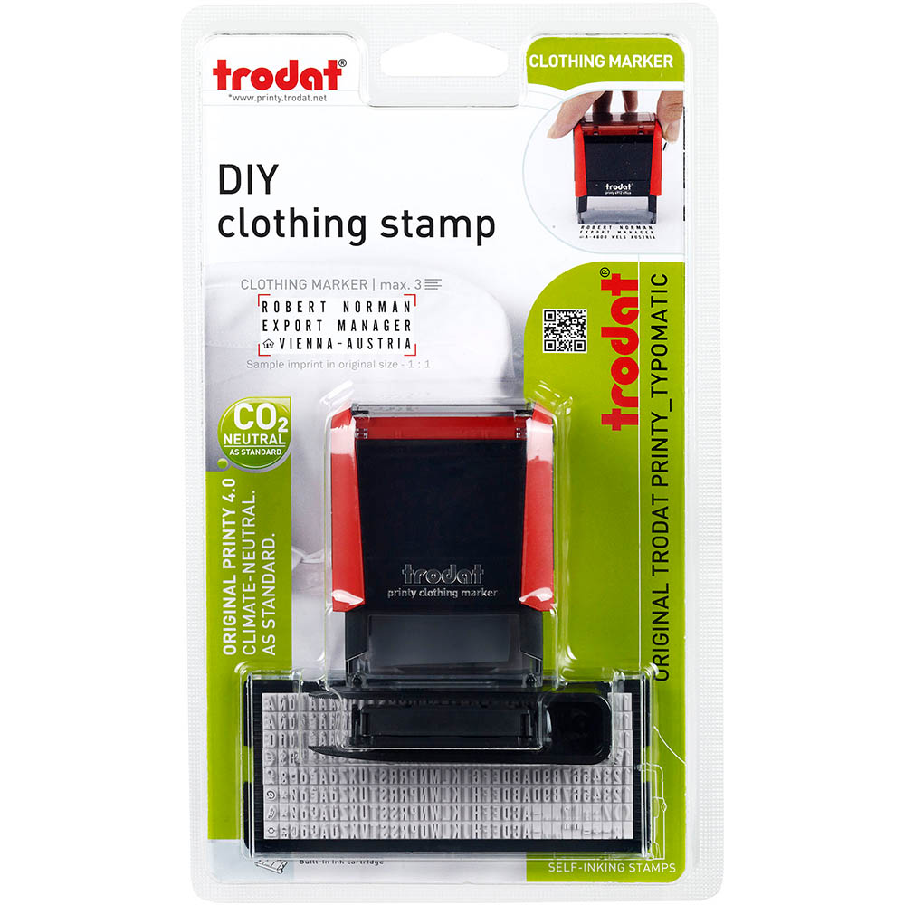 Image for TRODAT 4911 ECO PRINTY SELF-INKING DIY CLOTHING STAMP 38 X 14MM BLACK from Connelly's Office National
