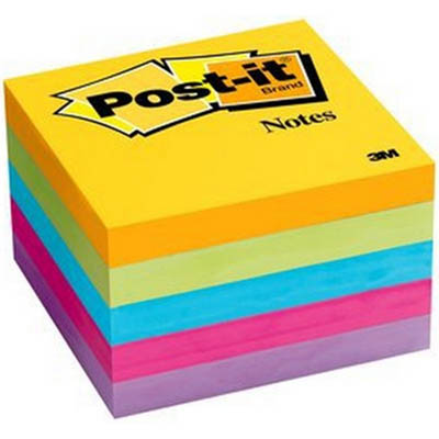 Image for POST-IT 2057-SC ORIGINAL NOTES CUBE 150 SHEETS 76 X 76MM ASSORTED BRIGHT COLOURS from Mackay Business Machines (MBM) Office National