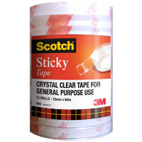 scotch 502 sticky tape 12mm x 66m pack 12