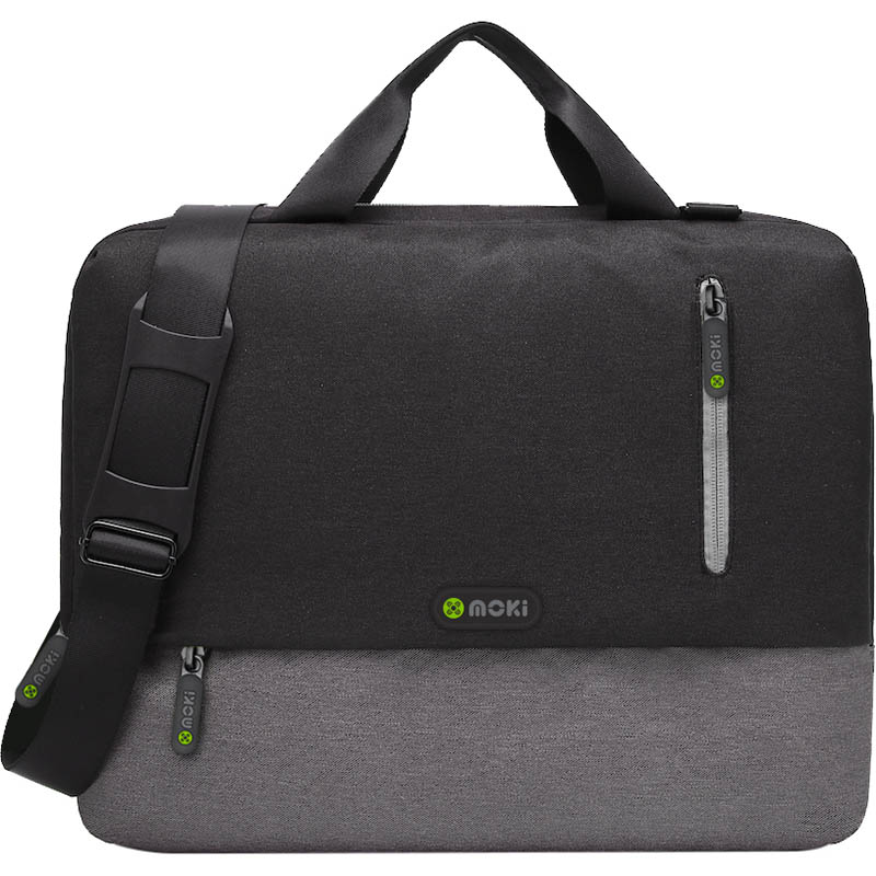 Image for MOKI ODYSSEY LAPTOP SATCHEL 15.6 INCH BLACK/GREY from Emerald Office Supplies Office National