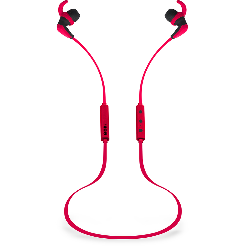 Image for MOKI HYBRID BLUETOOTH EARPHONES RED from Office National Perth CBD