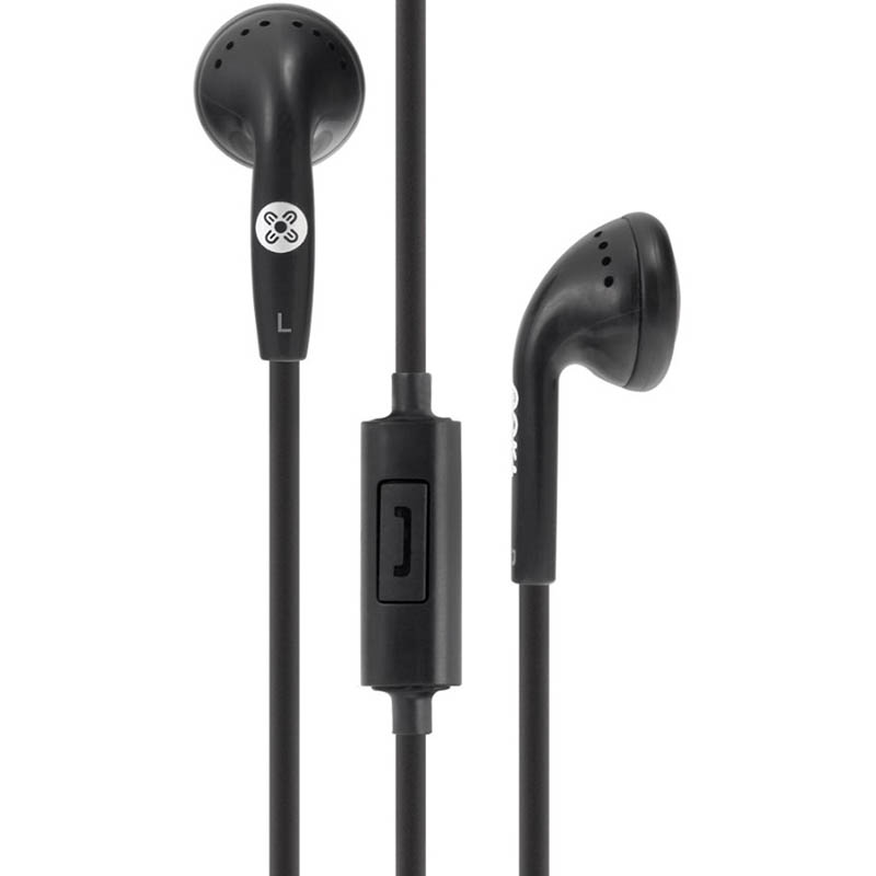 Image for MOKI STEREO EARPHONES WITH IN-LINE MIC BLACK from Pirie Office National