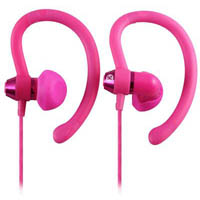 moki sports earphones 90 degree pink