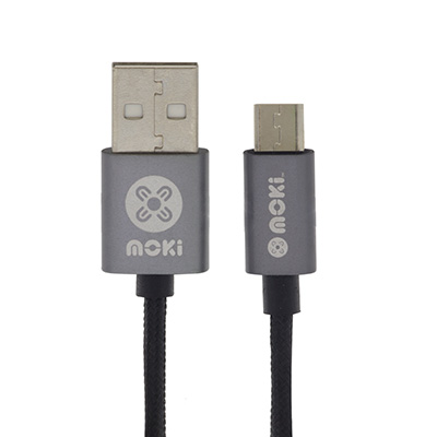 Image for MOKI SYNCHARGE BRAIDED CABLE USB-A TO MICRO-USB 900MM BLACK from Copylink Office National