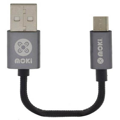 Image for MOKI SYNCHARGE BRAIDED CABLE USB-A TO MICRO-USB 100MM BLACK from Surry Office National
