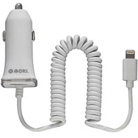 moki fixed car charger lightning cable white