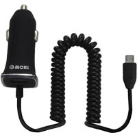 moki fixed car charger micro-usb cable black
