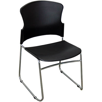 Image for STEELCO ADAM VISITOR CHAIR SLED BASE PLASTIC BLACK from Mackay Business Machines (MBM) Office National