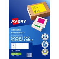 avery 35932 l7162fg high visibility shipping label laser 16up fluoro green pack 25