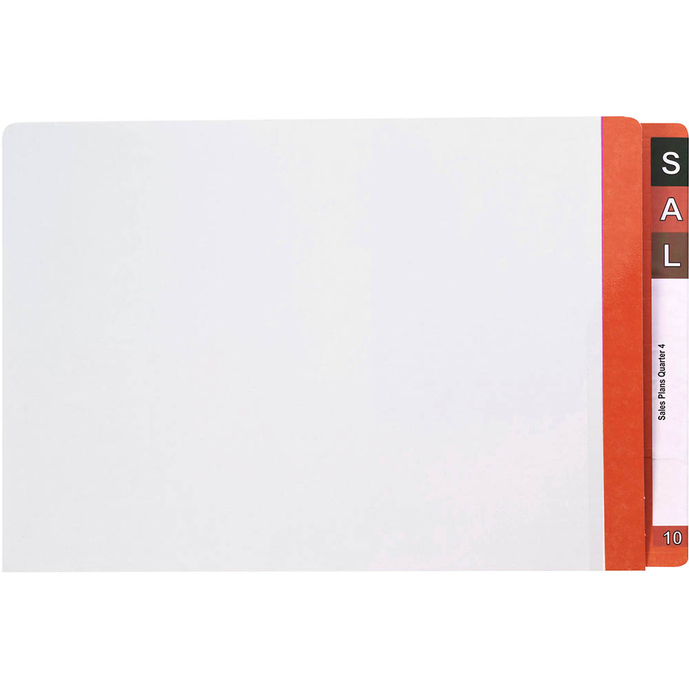 Image for AVERY 42433 LATERAL FILE WITH DARK ORANGE TAB MYLAR FOOLSCAP WHITE BOX 100 from OFFICE NATIONAL CANNING VALE