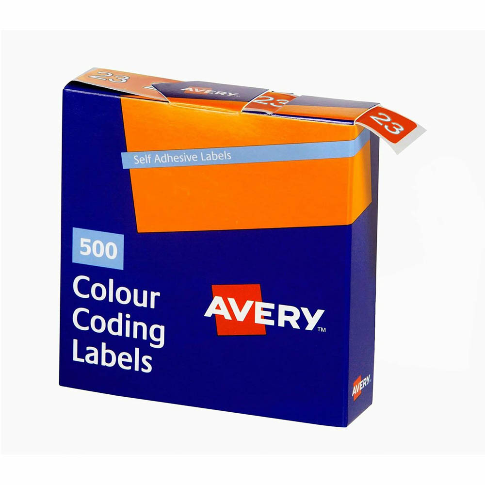 Image for AVERY 43273 LATERAL FILE LABEL SIDE TAB YEAR CODE 23 25 X 38MM ORANGE PACK 500 from Office National Caloundra Business Supplies