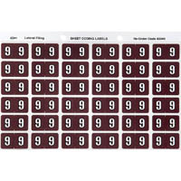 avery 43349 lateral file label side tab year code 9 25 x 38mm brown pack 180