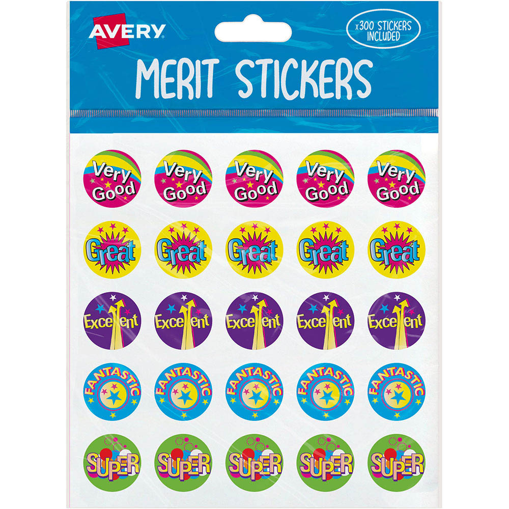 Image for AVERY 698007 MERIT STICKERS CAPTIONS 1 PACK 300 from OFFICE NATIONAL CANNING VALE