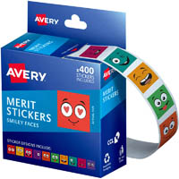 avery 698011 merit stickers smiley faces dispenser pack 400