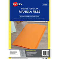 avery 88272 manilla folder foolscap orange pack 20