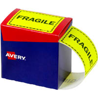 avery 932602 message label fragile 75 x 99.6mm fluoro yellow pack 750