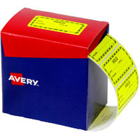 avery 932622 message label hold 75 x 36.1mm fluoro yellow pack 2000