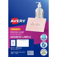 avery 936007 j8560 inkjet label 21up clear with matt finsh pack 25