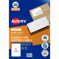 avery 936070 j8167 address and shipping label smudge free inkjet 1up white pack 25
