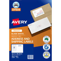 avery 936096 j8161 address labels inkjet 18up white pack 50