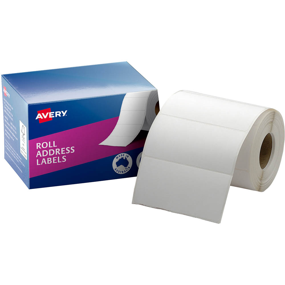 Image for AVERY 937111 ADDRESS LABEL 102 X 49MM ROLL WHITE BOX 500 from Surry Office National